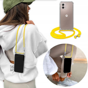 Etui Case Crossbody Żółty Sznurek do MOTOROLA G53