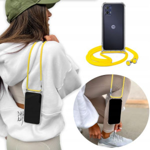 Etui Case Crossbody Żółty Sznurek do MOTOROLA G73