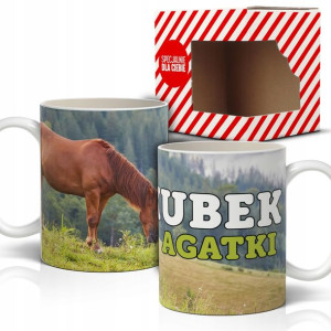 KUBEK Na Prezent z motywem Konia Urodziny Imię