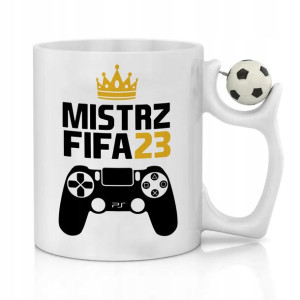 KUBEK PIŁKA w uchwycie PREZENT dla MISTRZ FIFA GRA