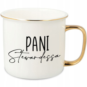 KUBEK Porcelanowy PANI STEWARDESSA Prezent Wzory