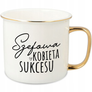 KUBEK Porcelanowy RETRO SZEFOWA Kobieta SUKCESU