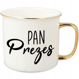 KUBEK RETRO Porcelanowy PAN PREZES Prezent Wzory