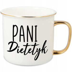KUBEK RETRO Porcelanowy PANI DIETETYK Prezent Wz