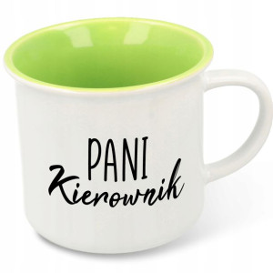 KUBEK RETRO Porcelanowy PANI KIEROWNIK Prezent Wz