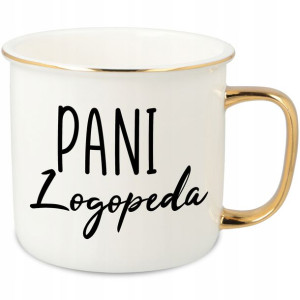 KUBEK RETRO Porcelanowy PANI LOGOPEDA Prezent Wz