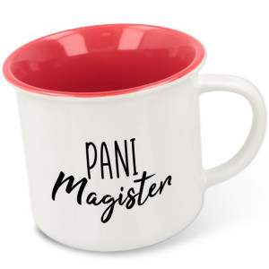 KUBEK RETRO Porcelanowy PANI MAGISTER Prezent Wzor