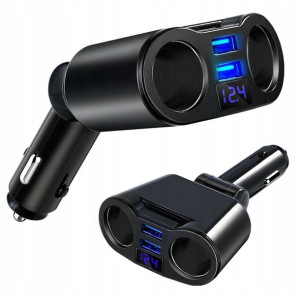 Rozdzielacz Zapalniczki Ładowarka 2 Usb Woltomierz