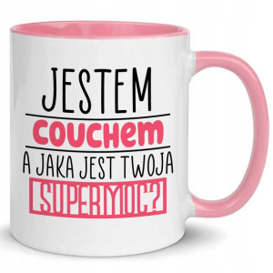 Kubek Różowy Prezent Dla Coucha Supermoc Wzory