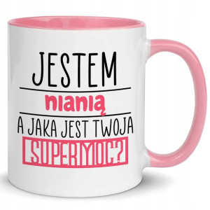 KUBEK RÓŻOWY Prezent Dla NIANI SUPERMOC
