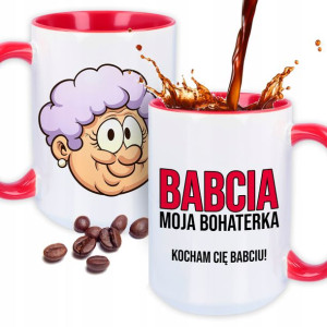 KUBEK Wnętrze Ucho PREZENT KOCHAM CIĘ BABCIU Wzory