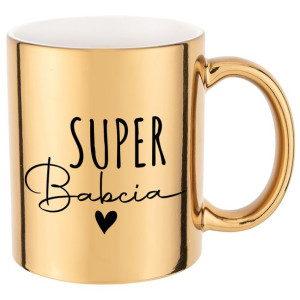 Kubek Złoty Prezent Dzień Babci Super Babcia Wzory