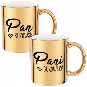 ZESTAW 2 Kubków dla Par PAN PANI +NAZWISKO Prezent