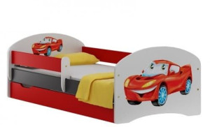 SUPER CAR N20S łóżko dziecięce z SZUFLADĄ 180/90 czerwony grafit