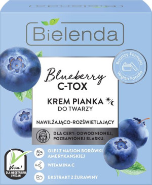 Bielenda Blueberry C-TOX Krem-pianka do twarzy nawilżająco-rozświetlający n