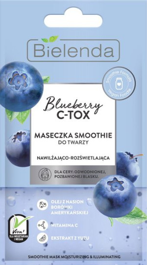 Bielenda Blueberry C-TOX Maseczka Smoothie do twarzy nawilżająco-rozświetla