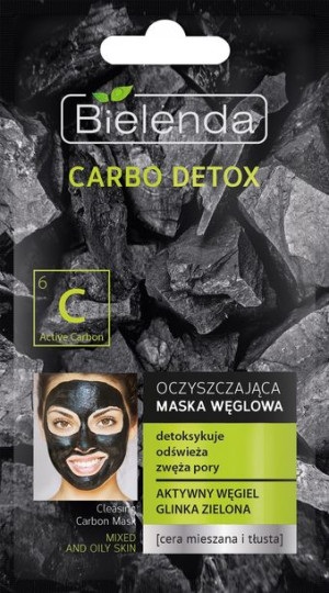 Bielenda Carbo Detox Czarny Węgiel Maska oczyszczająca do cery mieszanej i