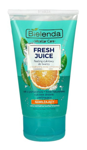 Bielenda Fresh Juice Peeling cukrowy nawilżający z wodą cytrusową Pomarańcz