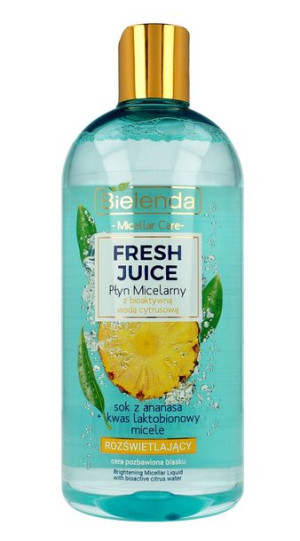 Bielenda Fresh Juice Płyn micelarny rozświetlający z wodą cytrusową Ananas