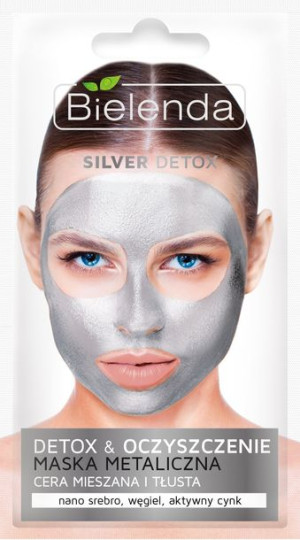 Bielenda Silver Detox Maska Metaliczna oczyszczająca - cera mieszana i tłus