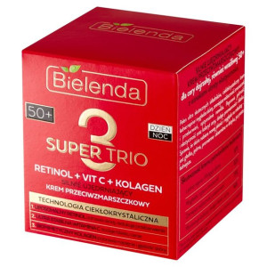 Bielenda Super Trio 50+ Silnie Ujędrniający Krem przeciwzmarszczkowy na dzi
