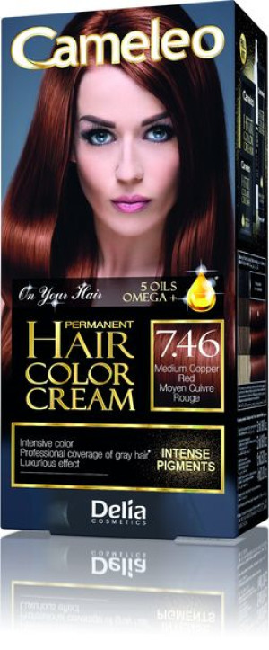 Delia Cosmetics Cameleo HCC Farba permanentna Omega+ nr 7.46  Medium Copper