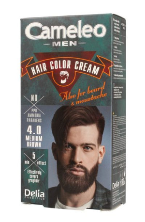 Delia Cosmetics Cameleo Men Krem koloryzujący do włosów,brody i wąsów nr 4.
