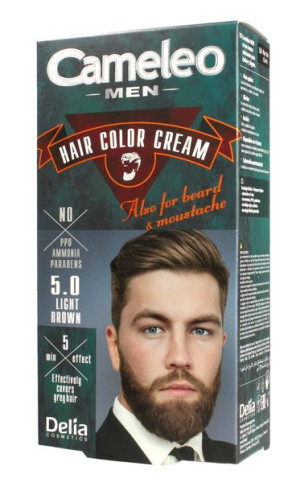 Delia Cosmetics Cameleo Men Krem koloryzujący do włosów,brody i wąsów nr 5.