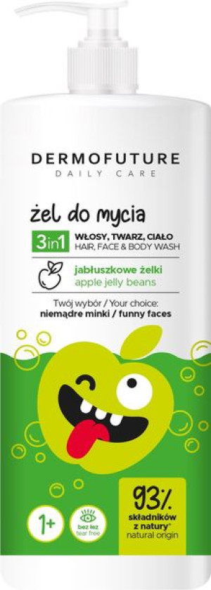 Dermofuture Daily Care Kids Żel 3in1 do mycia twarzy,ciała i włosów Jabłusz