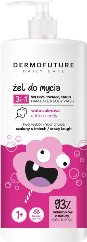 Dermofuture Daily Care Kids Żel 3in1 do mycia twarzy,ciała i włosów Wata Cu