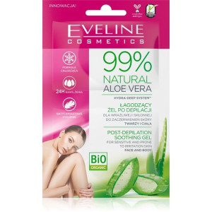 Eveline 99% Natural Aloe Vera Łagodzący Żel po depilacji twarzy i ciała - s