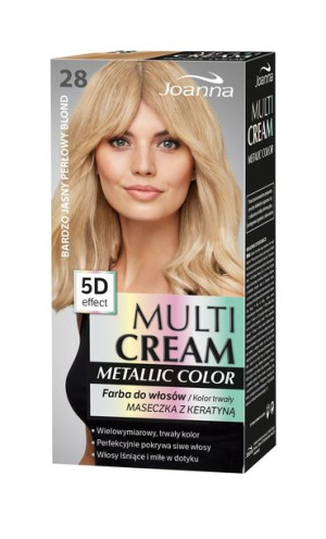 Joanna Multi Cream Metallic Color Farba do włosów nr 28 Bardzo Jasny Perłow