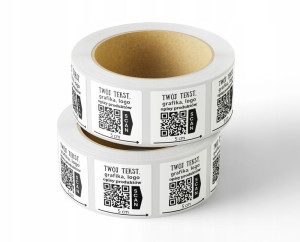 Naklejki GRAFIKA TEKST LOGO etykiety 200szt 5x5 cm