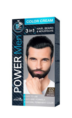 Joanna Power Men Color Cream Farba do włosów 3in1 dla mężczyzn nr 02 Dark B