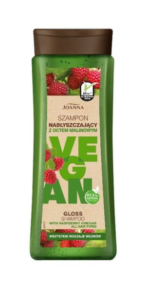 Joanna Vegan Szampon nabłyszczający z octem malinowym do każdego rodzaju wł