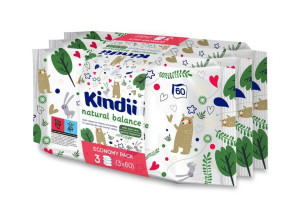 Kindi Natural Balance Chusteczki oczyszczające dla niemowląt i dzieci TRIO