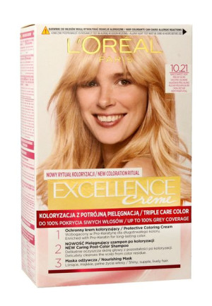 Loreal Excellence Creme Krem koloryzujący 10.21 bardzo jasny blond perłowy