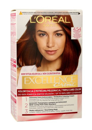 Loreal Excellence Creme Krem koloryzujący 4.54 brąz mahoniowo miedziany
