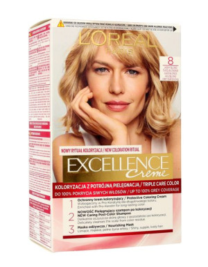 Loreal Excellence Creme Krem koloryzujący 8 Jasny Blond  1op.