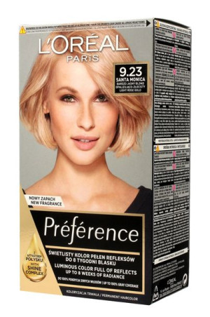 Loreal Farba Recital Preference 9.23 Bardzo Jasny Blond Opalizująco Złocist