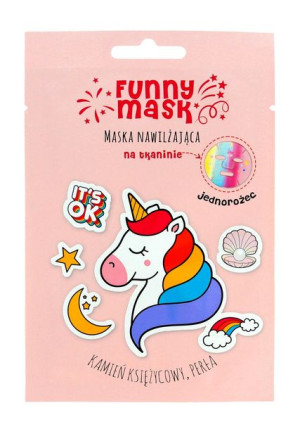 Marion Funny Mask Maseczka na tkaninie nawilżająca Jednorożec  1szt