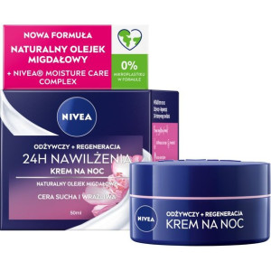 Nivea 24H Nawilżenia + Regeneracja Odżywczy Krem na noc do cery suchej i wr
