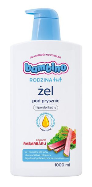 NIVEA BAMBINO  RODZINA Żel 1000ml p/prysz rabarba&