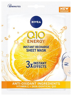 Nivea Q10 Plus C Maska w płacie 10-minutowa Anti-Wrinkle+Energy  1szt