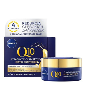 Nivea Q10 Przeciwzmarszczkowy odbudowujący krem na noc Ekstra Odżywienie 50