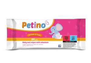 PETINO Delicate&Fresh Nawilżane Chusteczki dla dzieci z alantoiną 1op-84szt