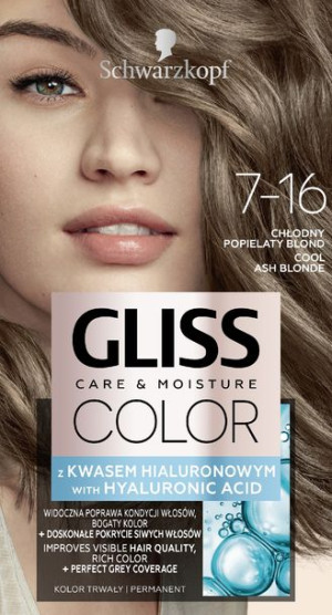 Schwarzkopf  Gliss Color Krem koloryzujący nr 7-16 Chłodny Popielaty Blond