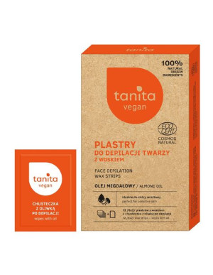TANITA Vegan Plastry do depilacji twarzy z woskiem i olejem migdałowym 1op.