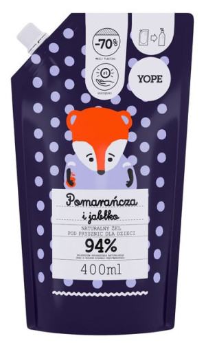 YOPE Żel p/prysznic d/dzieci Refill Pom/jabłko