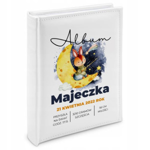 Album Biały Na Prezent Chrzest Imię Ekoskóra Szyty